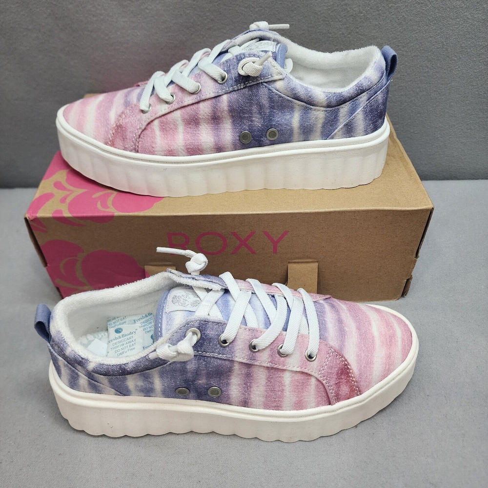 Roxy Sheilahh Platform Sneaker Dew Tie Dye Purple‎ Pink Womens 8 NIB